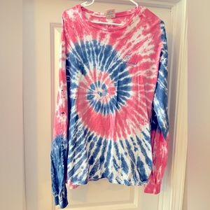 ADORABLE Pink & Blue TIE-DYE SIMPLY SOUTHERN Long-Sleeve Tee. Size XL.